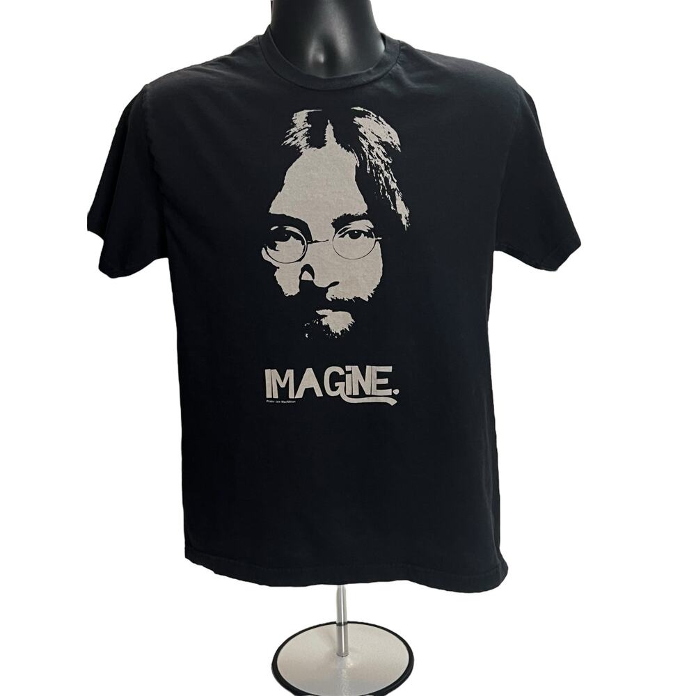 Vintage John Lennon ‘Imagine’ Beatles Black T-Shirt Mens Size Medium 2010‎